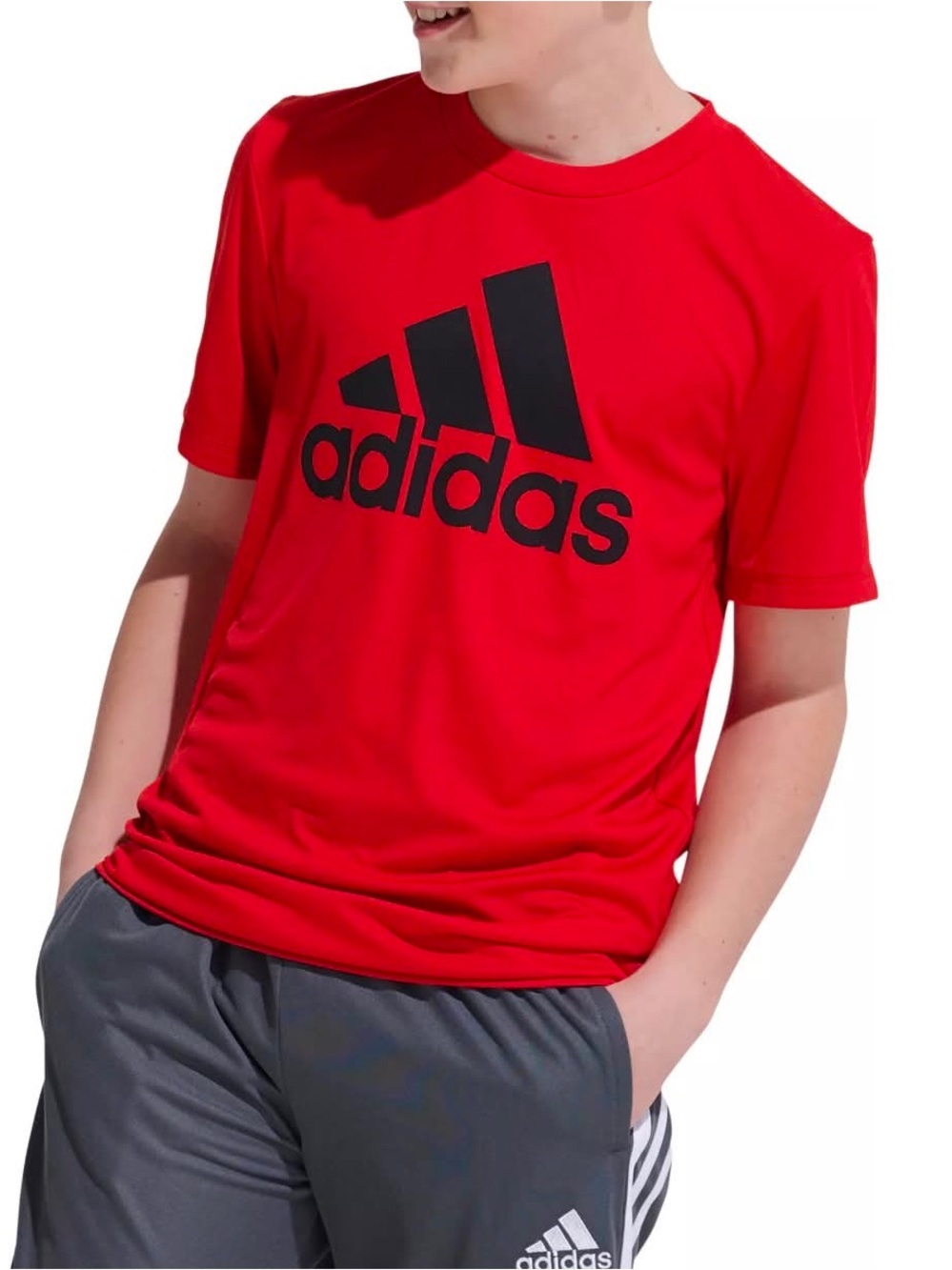 Adidas Boys' AEROREADY  Performance Logo Shirt, Size S (8)